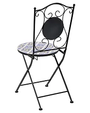 Set of 2 Garden Chairs SIPONTO Folding Metal White/ Blue_1155771