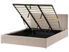 Ottoman Bed DREUX Velvet Taupe 180 x 200 cm (EU Super King)