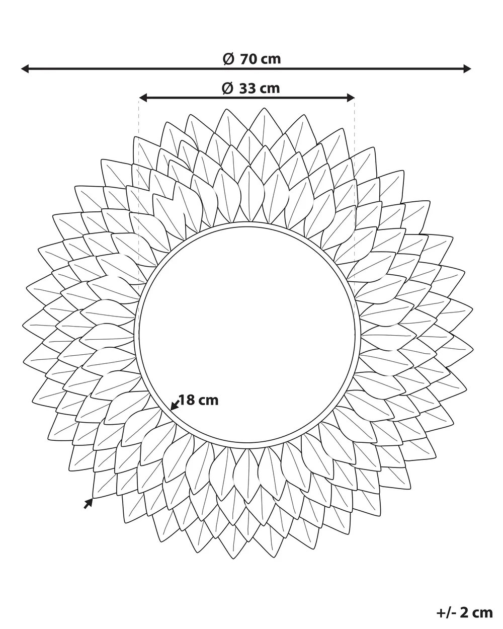 Wall Mirror LARRAU 70 cm 70 cm Metal Silver_756574