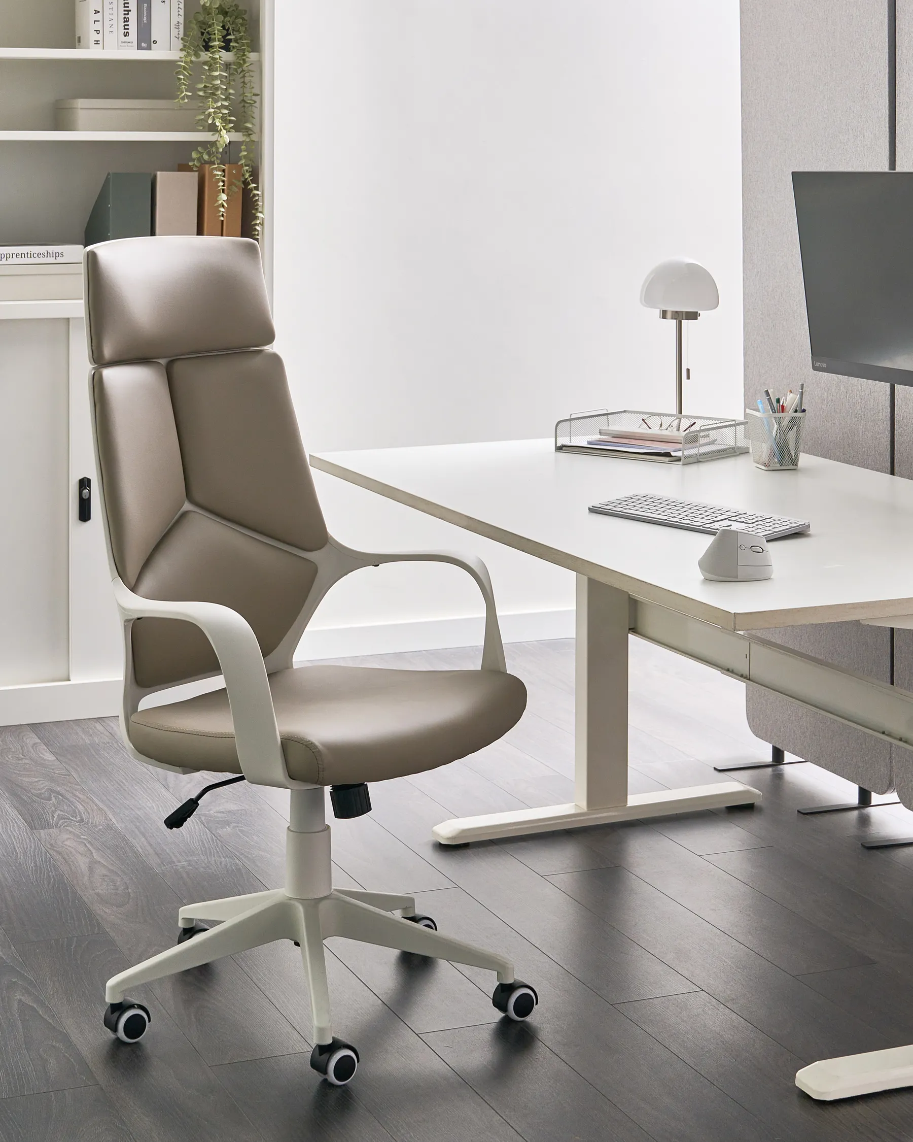 Office Chair DELIGHT II Faux Leather Taupe_1024828