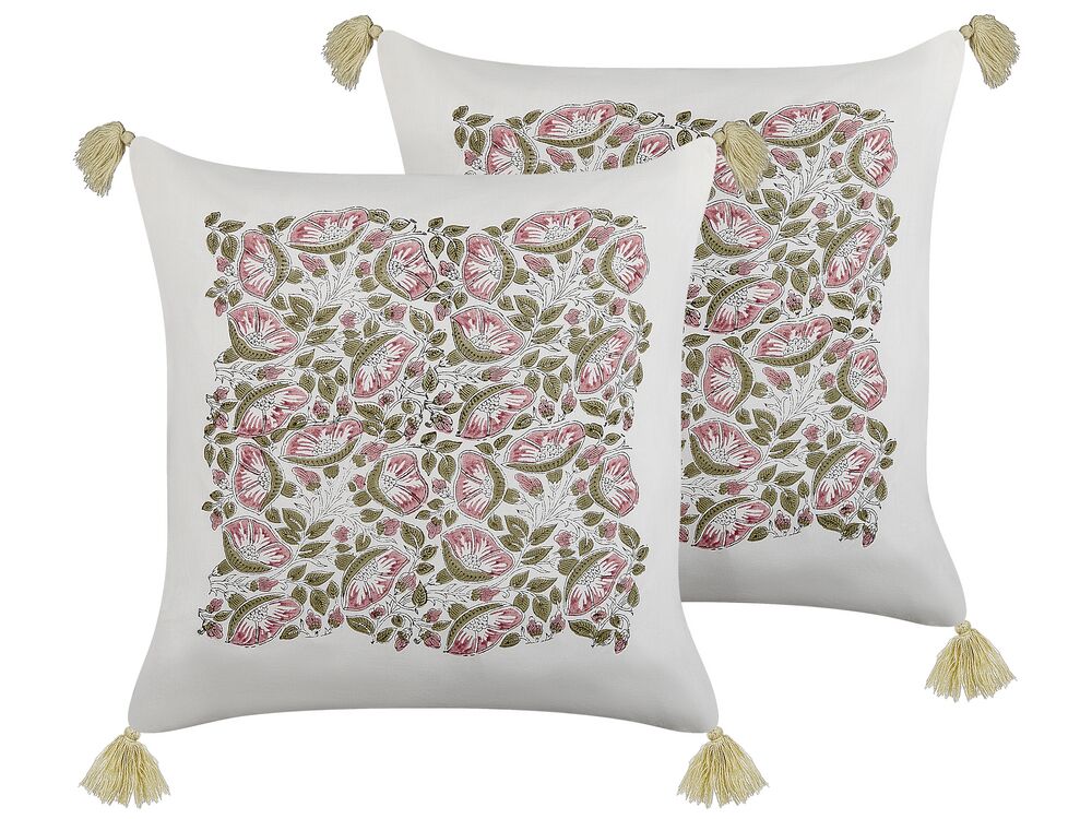 Koristetyynysetti 2 kpl CARISSA 45 x 45 cm Puuvilla Monivärinen Kukkakuvio