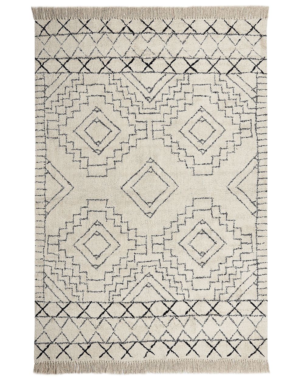 Rug ZEYNE Beige 160 x 230 cm Cotton