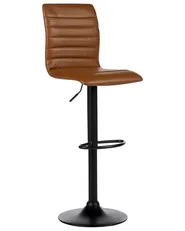 Set of 2 Bar Chairs LUCERNE Swivel Faux Leather Golden Brown_894480