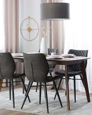 Set of 2 Dining Chairs LISLE Fabric Grey_724309