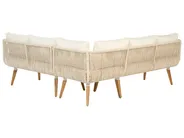 Garden Corner Sofa with Table 5 Seater ALCAMO Acacia Wood Light Beige Left Hand_862448