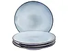 Set of 4 Dinner Plates JUNIPER Stoneware Light Blue 28 cm