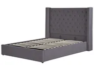 Säng med förvaring LUBBON Sammet Grå 140 x 200 cm_833517