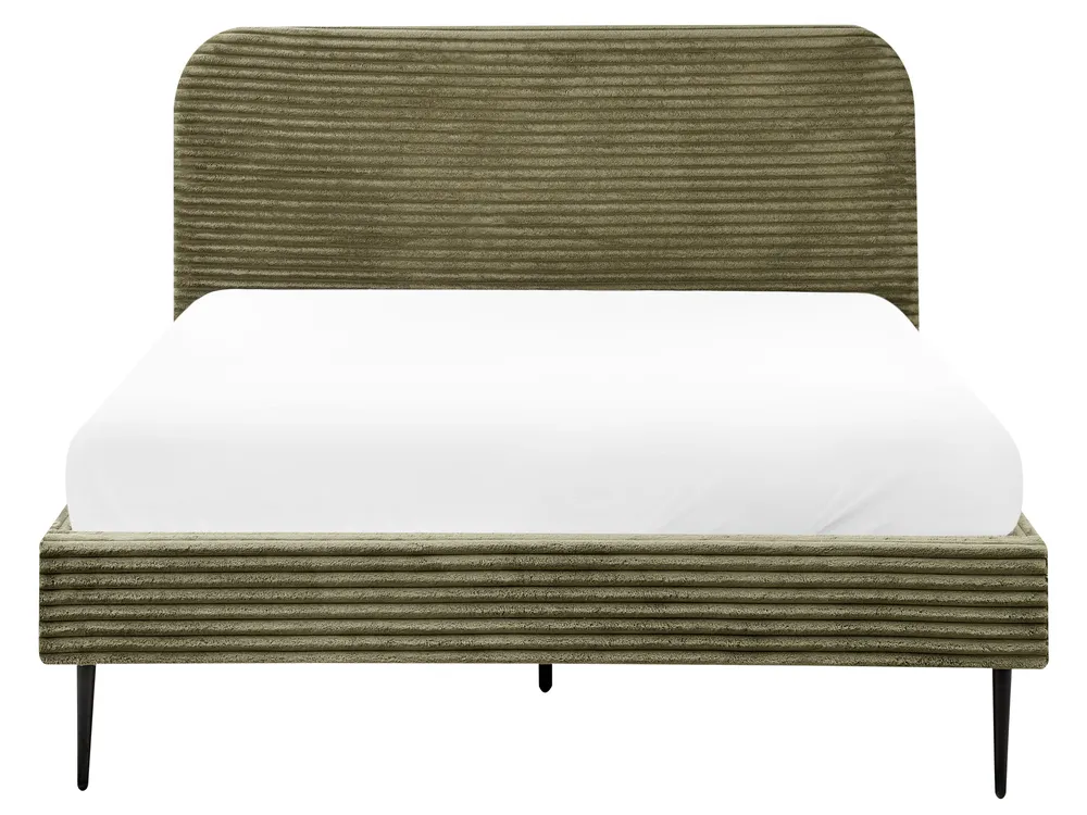 Bed Corduroy FLAYAT 140 x 200 cm (EU Double) Green_967910