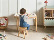 Lasten pöytä ja tuoli KEMPSEY montessori säilytystila Vaaleanruskea_1047496