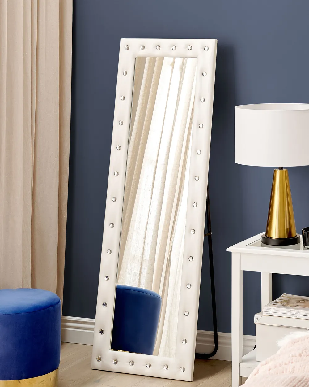 Standing Mirror ANSOUIS 150 cm Faux Leather White