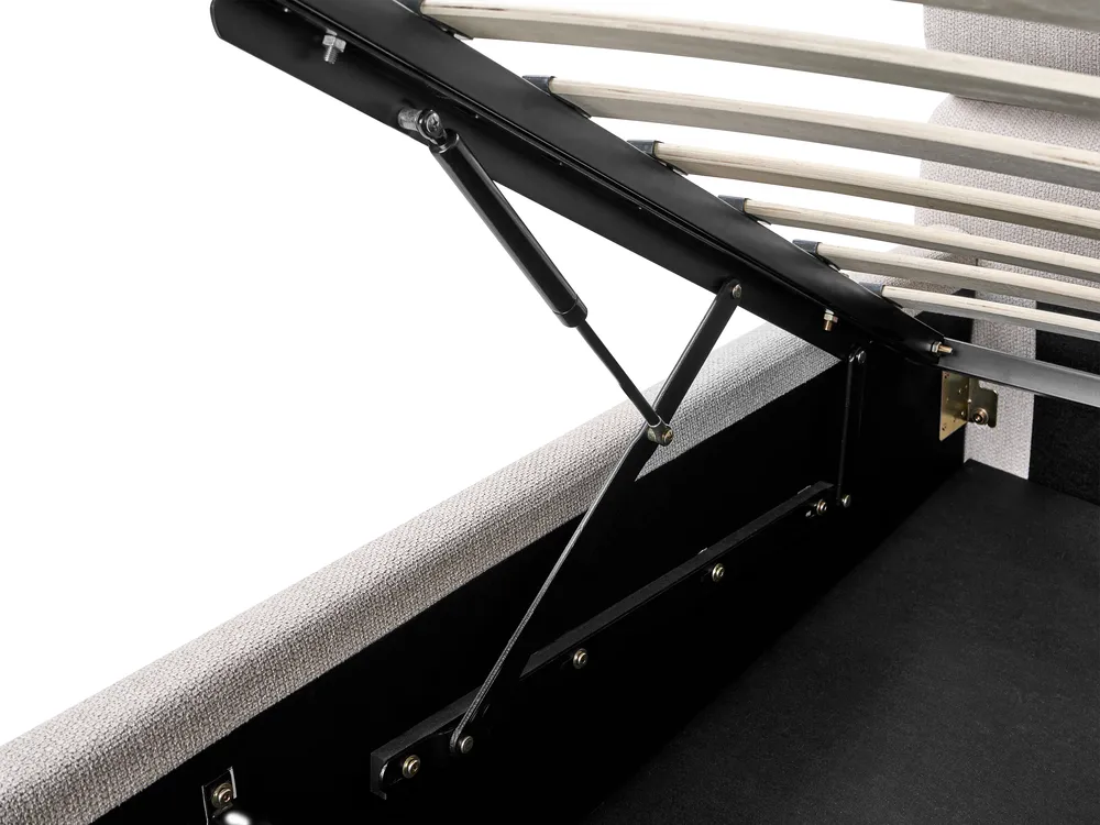 Ottoman Bed BONIFACIO Faux Linen Grey 160 x 200 cm (EU King Size)_1064288