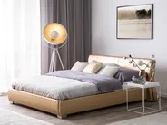 Säng med lamellram Läder PARIS 180 x 200 cm Guld_103675