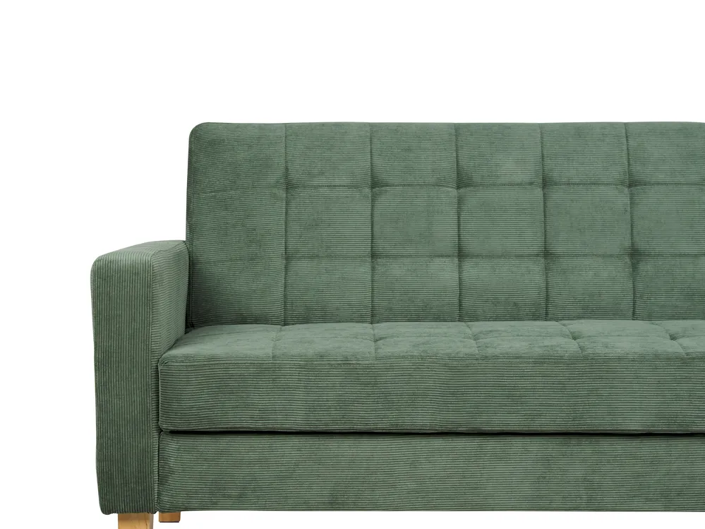 Sofa Bed 3 Seater VEHKOO Fabric Dark Green_914639