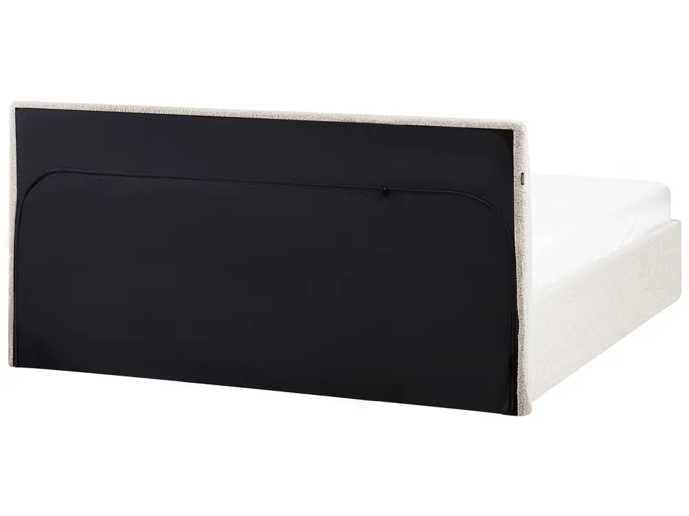 Säng med förvaring ORBEY Bouclé Off-White 140 x 200 cm_981711