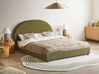 Bed Boucle VAUCLUSE 160 x 200 cm (EU King Size) Olive Green