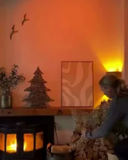 Joulukoriste LED-valo FILSO 56 cm Rusetti Kulta_1046113