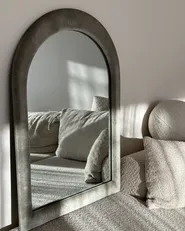 Väggspegel HURIEL 60 cm 90 cm Sammet Olivgrön_973258