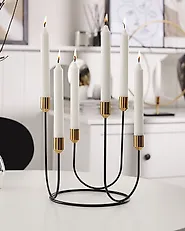 Candle Holder PANAY 25 cm Metal Black_1172184