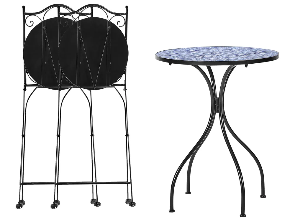 Bistro Set Folding CIGLIANO Metal Black_922448