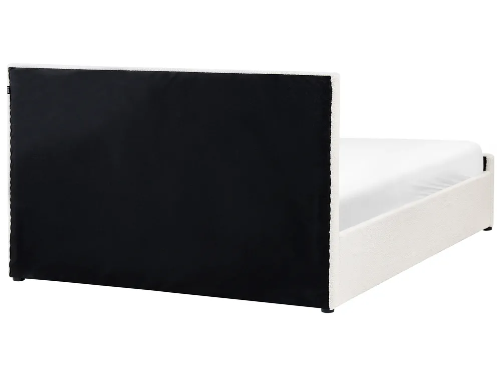 Säng med förvaring ROCHEFORT Bouclé Off-White 160 x 200 cm_993763