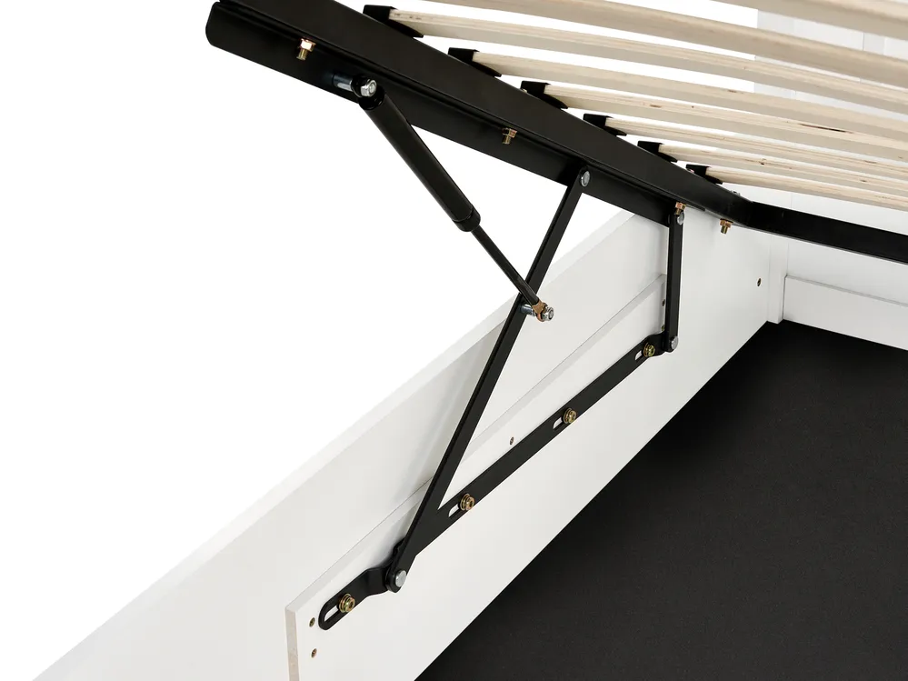 Ottoman Bed LAMBRES Pine Wood White 140 x 200 cm (EU Double)_985614