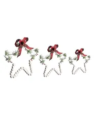 Set med 3 hängande dekorationer LED KALLAVESI 25/30/35 cm Stjärna Vit_1027918