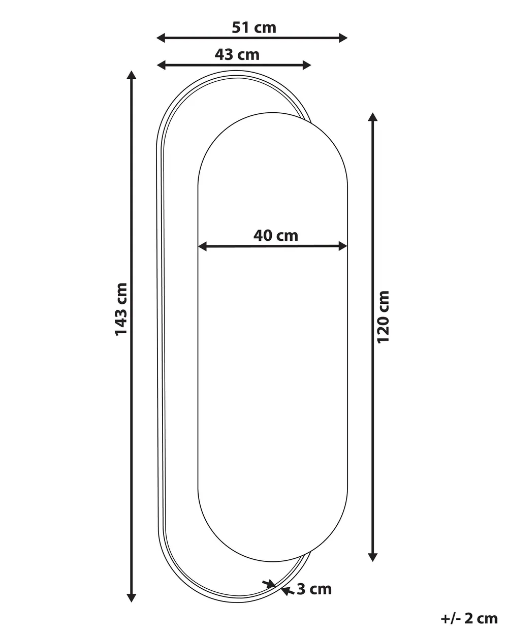 Wall Mirror CREIL 51 cm 143 cm PE Rattan Natural_892115
