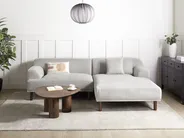 Corner Sofa 3 Seater HOLT Fabric Light Grey Left Hand_960534