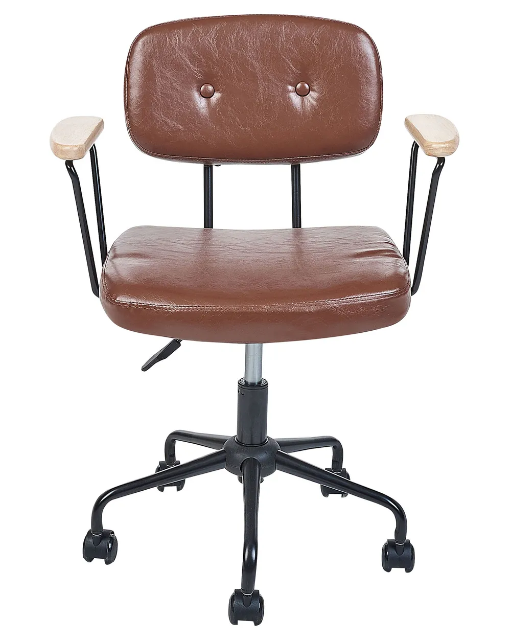 Desk Chair ALGERITA Faux Leather Brown_855227