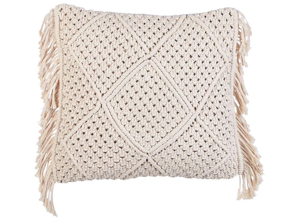 Set med 2 prydnadskuddar BESHAM 45 x 45 cm Bomull Ljusbeige Geometriskt tryck_904589