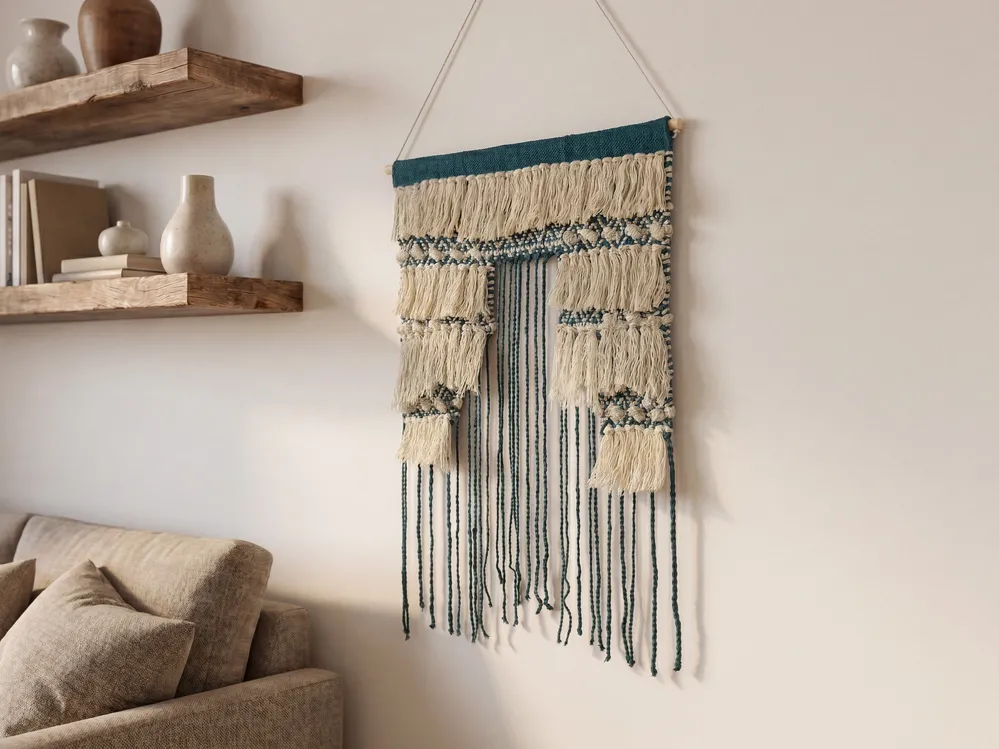 Fabric Wall Hanging NADRA Cotton 77 cm Light Beige