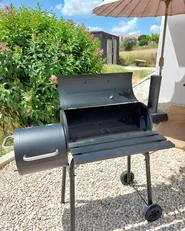 Charcoal BBQ Grill KATLA with Smoker Metal Black_860455