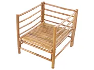 Trädgårdssoffgrupp med bord 6-sits CERRETO Bambu Off-White Vänstervänd_909655