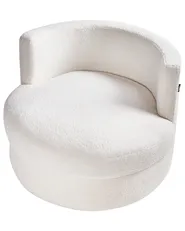 Swivel Armchair DALBY Boucle White_958791