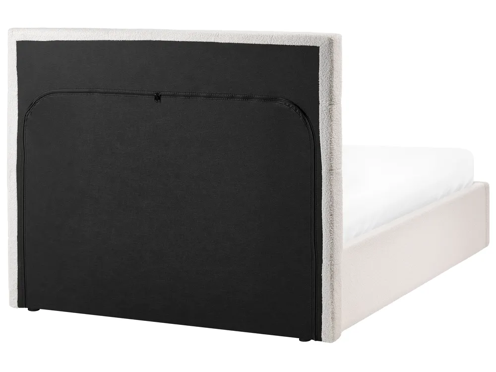 Säng med förvaring LORIENT Bouclé Off-White 120 x 200 cm_1062973