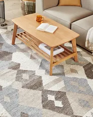 Rug ARALEZ Beige 160 x 230 cm Kilim Wool_859737