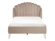 Bed Velvet AMBILLOU 120 x 200 cm (EU Small Double) Taupe_1014318