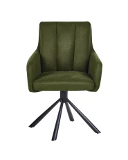 Set of 2 Dining Chairs Swivel SARDOAL Fabric Dark Green_945718