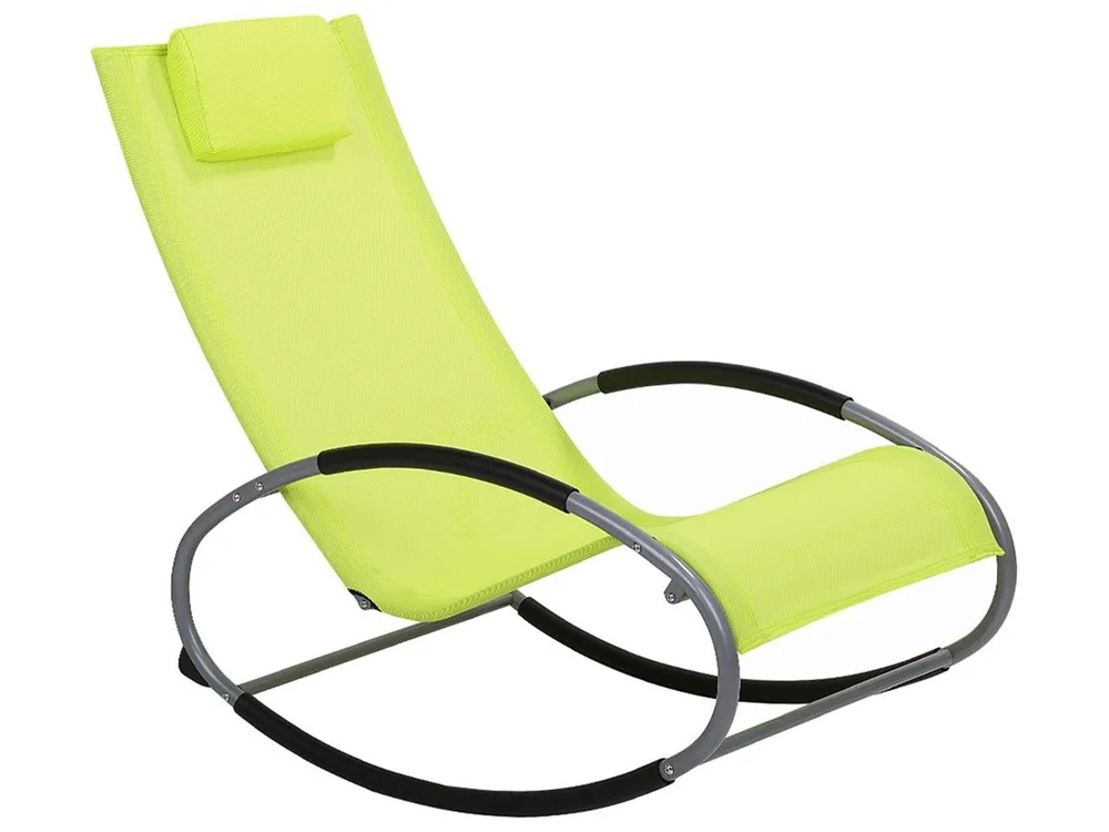 Rocking Sun Lounger CAMPO Metal Lime Green