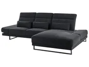 Corner Sofa 4 Seater IKAST Fabric Black Left Hand_959784