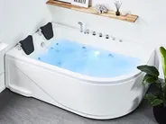 Hörnbubbelbadkar med LED CALAMA 1800 x 1200 mm Vit Högervänd_780952