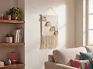 Väggdekoration i tyg BUREWALA 108 cm Bomull Beige_1184405