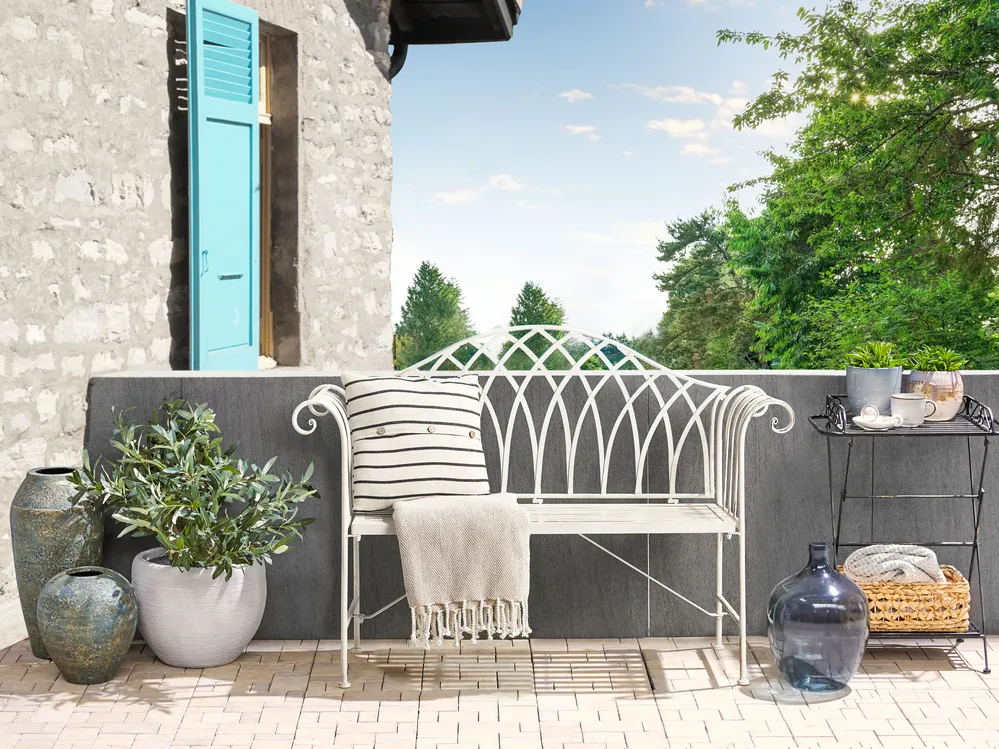 Garden Bench MILAZZO 130 cm Metal White