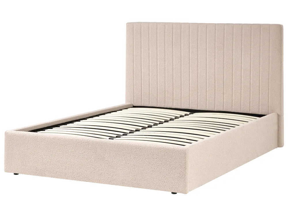 Ottoman Bed VION Boucle Beige 140 x 200 cm (EU Double)_1042697