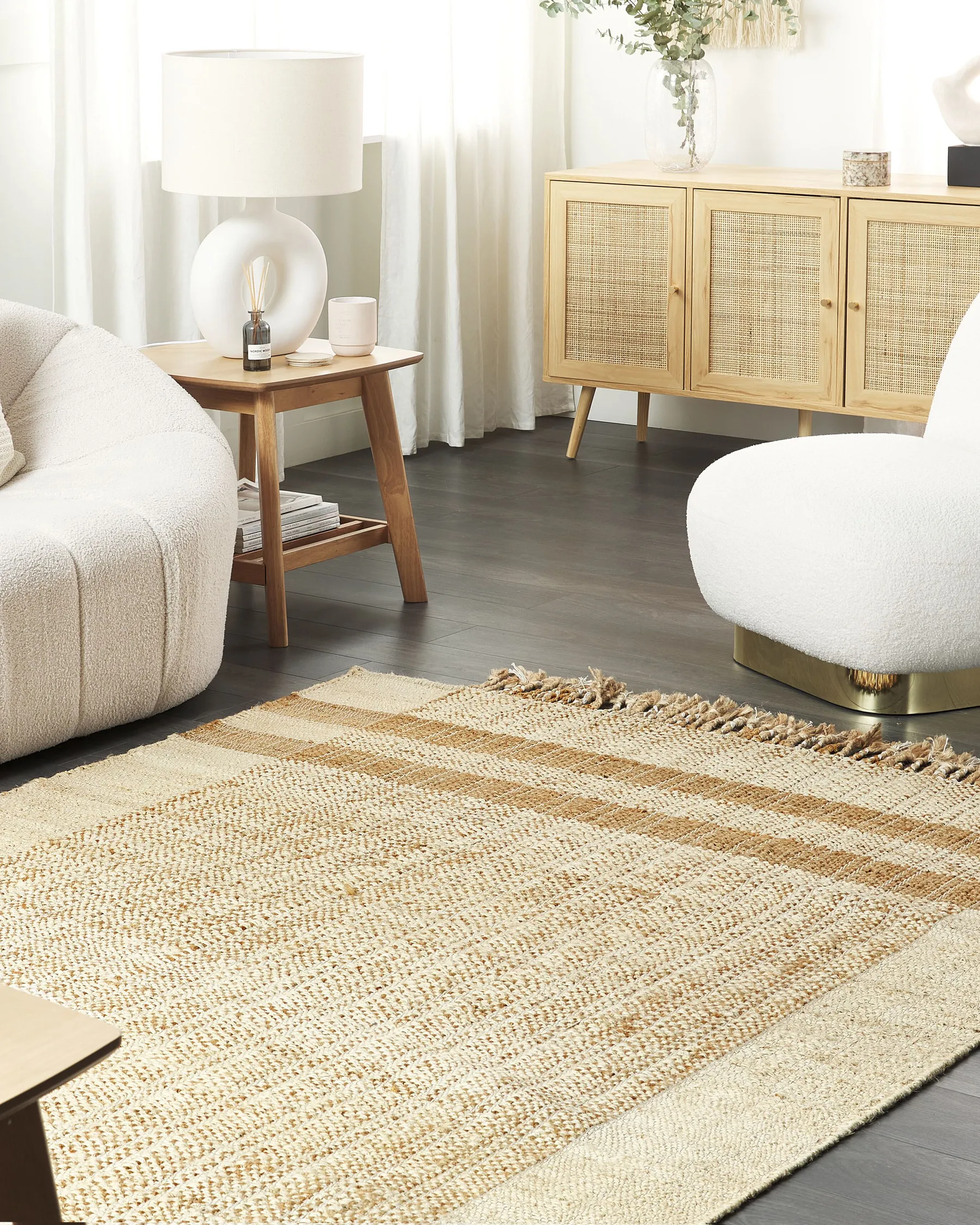 Rug ORTAOBA Beige 160 x 230 cm Jute_847736