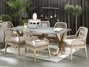 Trädgårdsmatgrupp 6-sits OLBIA med kuddar Beige_797742