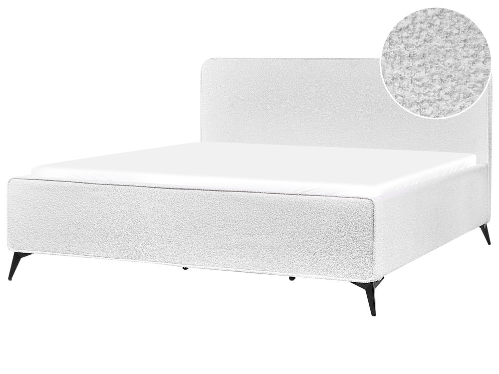 Bed Boucle VALOGNES 180 x 200 cm (EU Super King) Off-White