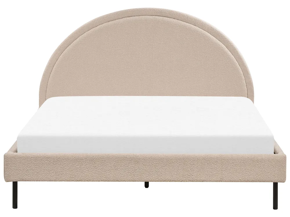 Bed Boucle MARGUT 160 x 200 cm (EU King Size) Beige_877056