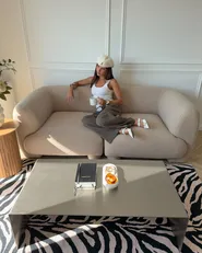 Modular Sofa 2 Seater MJALBI Boucle Beige_1131870