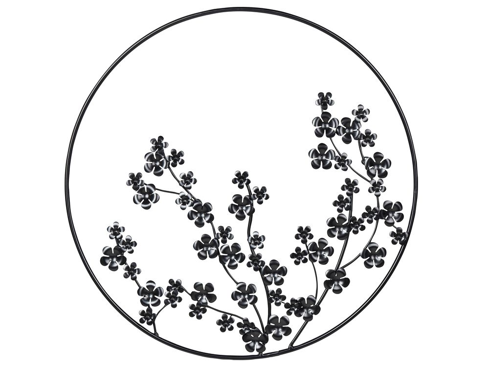 Väggdekoration Blomma STRONTIUM Metall 70 cm Svart